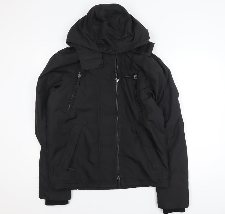 Superdry Men's Black M Puffer Jacket Hooded Waterproof Windproof