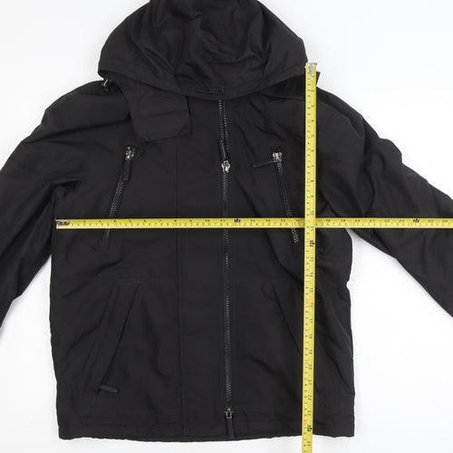 Superdry Men's Black M Puffer Jacket Hooded Waterproof Windproof