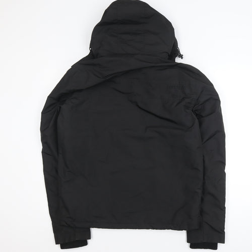 Superdry Men's Black M Puffer Jacket Hooded Waterproof Windproof