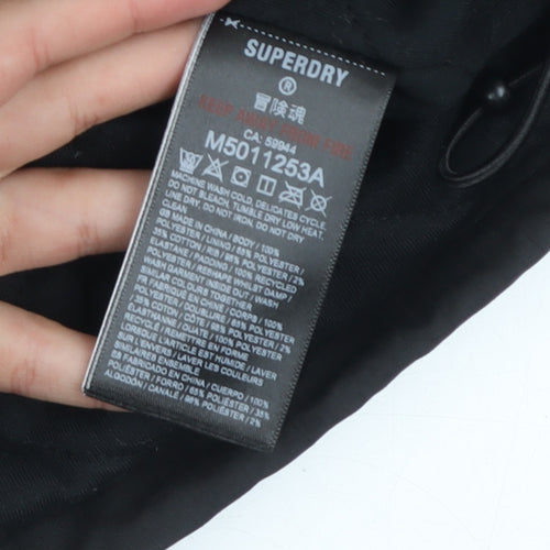 Superdry Men's Black M Puffer Jacket Hooded Waterproof Windproof