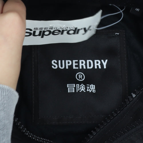 Superdry Men's Black M Puffer Jacket Hooded Waterproof Windproof