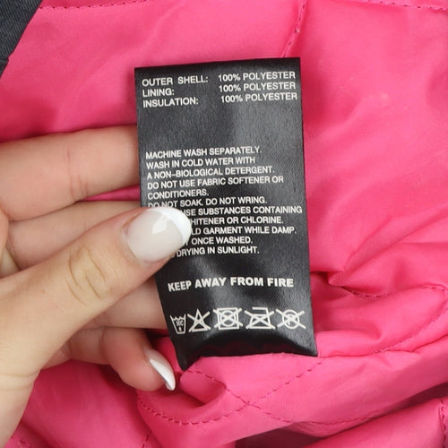 Surfanic Girls Grey Fur Trim Hooded Winter Puffer Jacket 8 Years