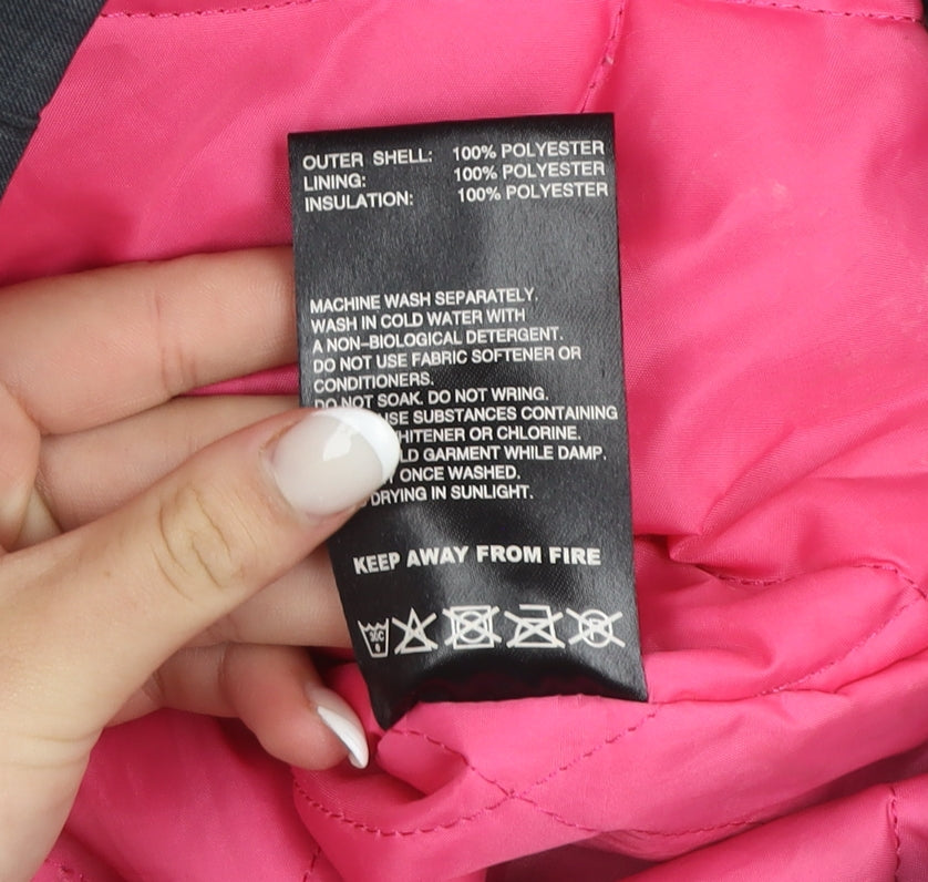 Surfanic Girls Grey Fur Trim Hooded Winter Puffer Jacket 8 Years
