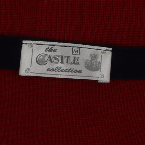 The Castle Collection Womens Red Wool V-Neck Cardigan Size M