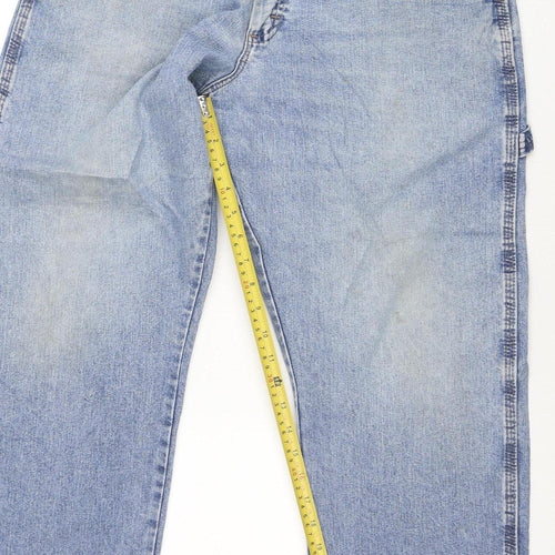 Wrangler Men's Blue Straight Denim Jeans 34x29 Relaxed Fit