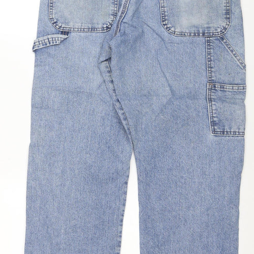 Wrangler Men's Blue Straight Denim Jeans 34x29 Relaxed Fit