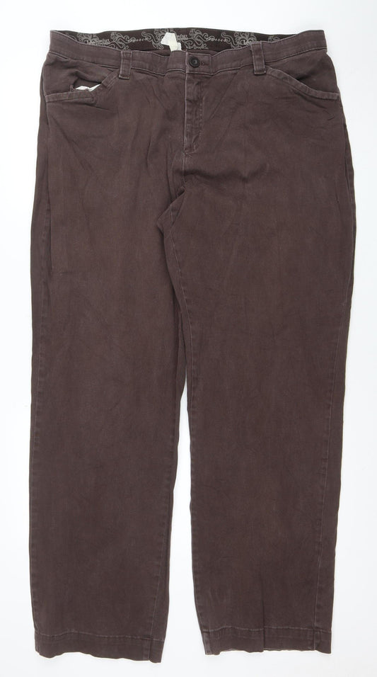 Lee Women's Brown Chino Comfort Stretch Trousers Size 20W