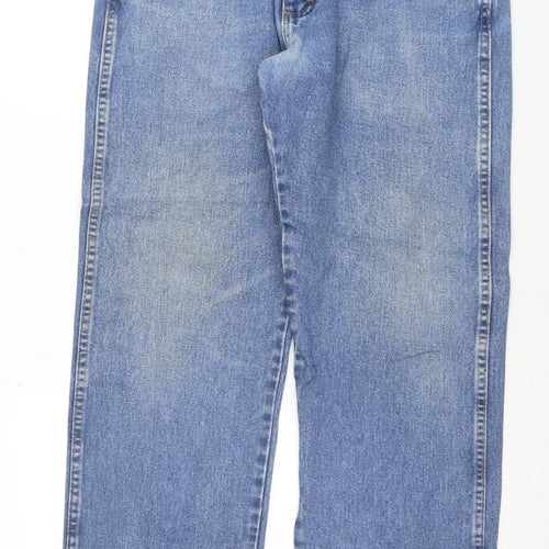 Wrangler Men's Blue 34x32 Regular Fit Straight Denim Jeans