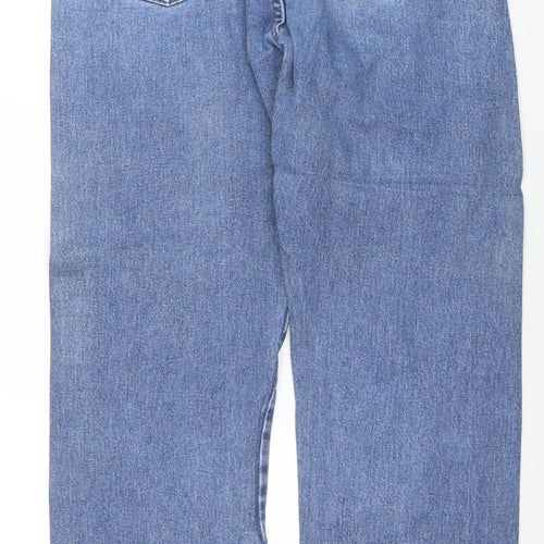 Wrangler Men's Blue 34x32 Regular Fit Straight Denim Jeans