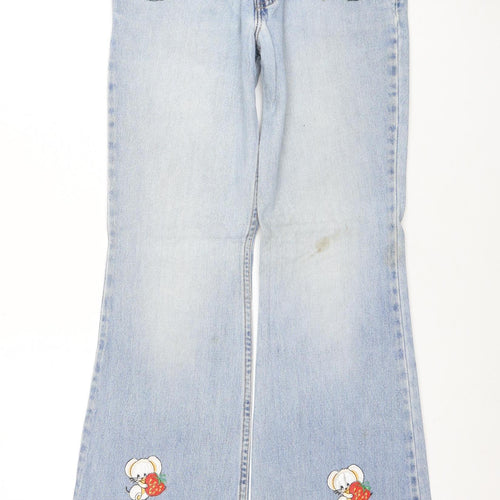 Levi's 514 Womens Light Blue Flared Jeans Size 4 Low Rise Denim