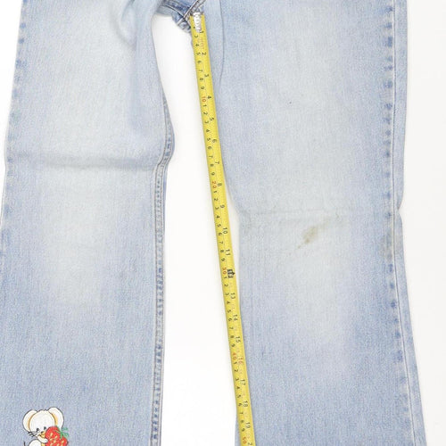 Levi's 514 Womens Light Blue Flared Jeans Size 4 Low Rise Denim