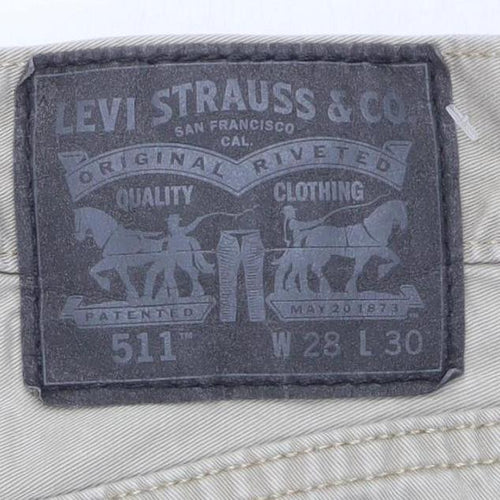 Levi’s 511 Men’s Beige Slim Fit Jeans W28 L30 Cotton Denim