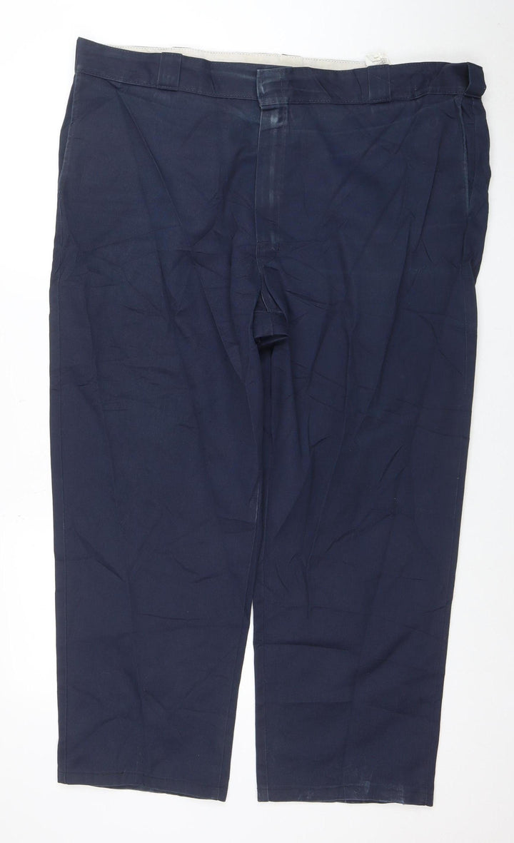 Dickies Men's Blue 44x32 Regular Fit Work Chino Trousers