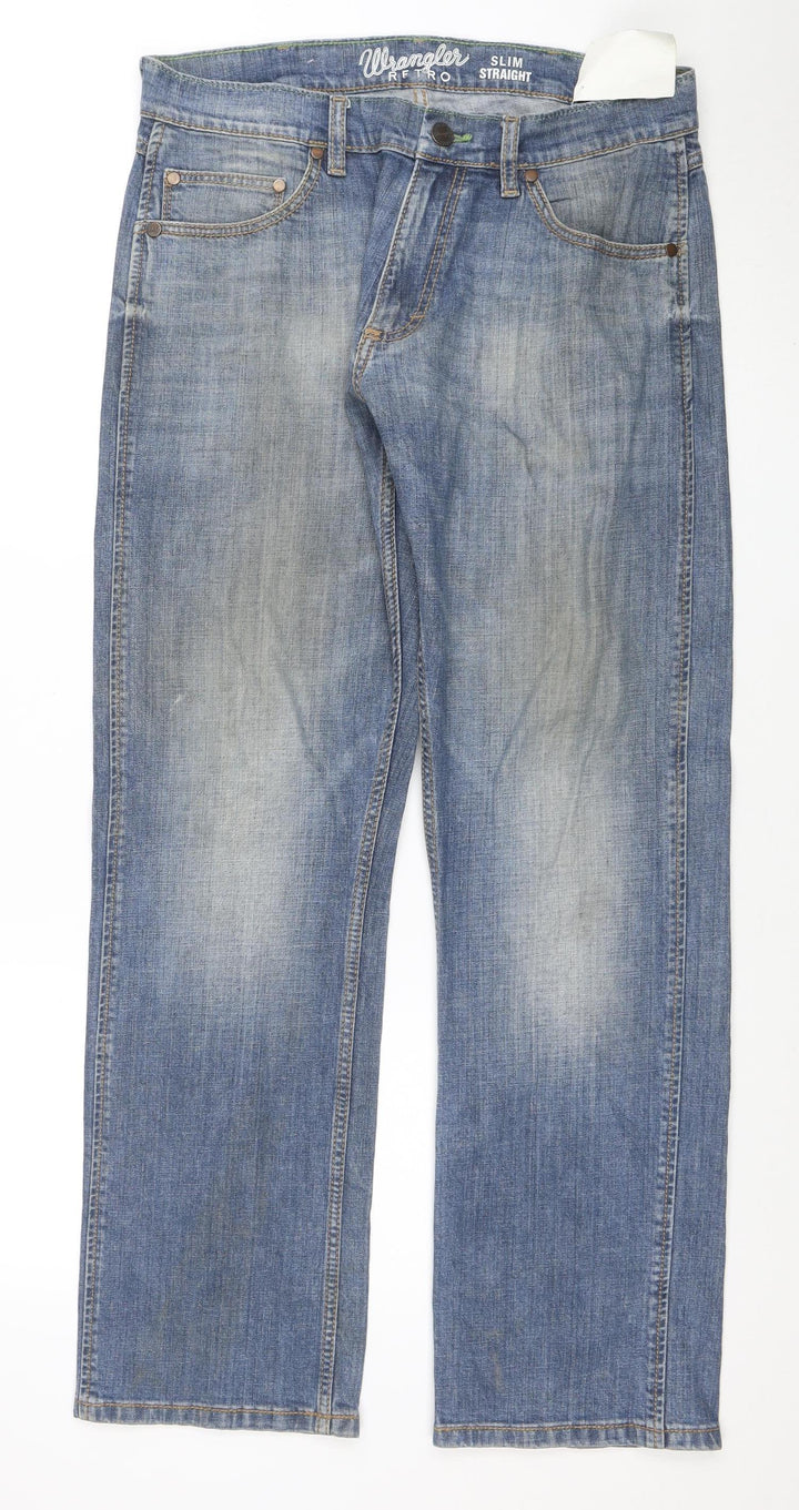 Wrangler Retro Men's Blue Slim Straight Denim Jeans W34 L32