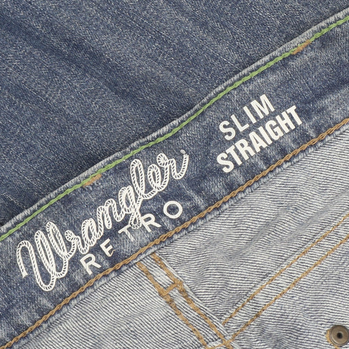 Wrangler Retro Men's Blue Slim Straight Denim Jeans W34 L32