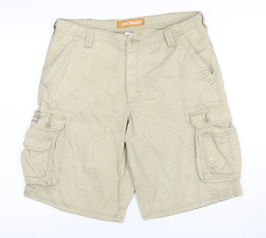 Lee Dungarees Men's Beige 34 Cargo Shorts Cotton Regular Fit
