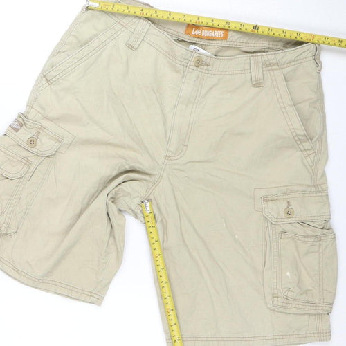 Lee Dungarees Men's Beige 34 Cargo Shorts Cotton Regular Fit