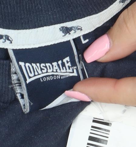 Lonsdale Men’s Blue Crew Neck Short Sleeve Cotton T-Shirt M