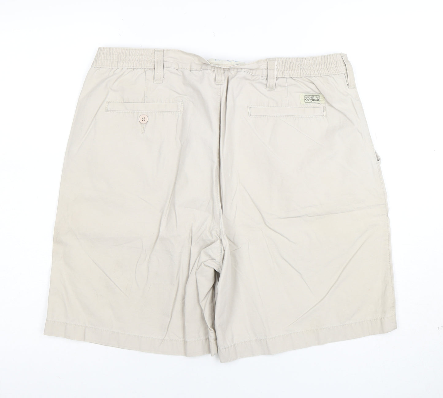 Marks and Spencer Men Beige Cotton Chino Shorts Size 36 Regular Fit