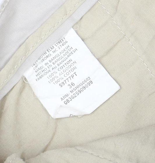 Marks and Spencer Men Beige Cotton Chino Shorts Size 36 Regular Fit
