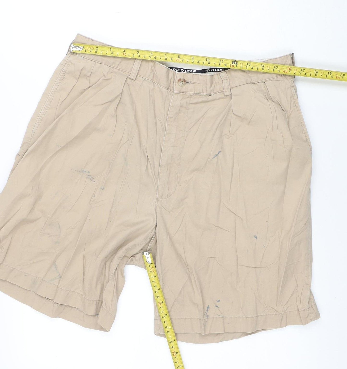 Polo Golf Men’s Beige Chino Shorts Size 36 Regular Fit Cotton