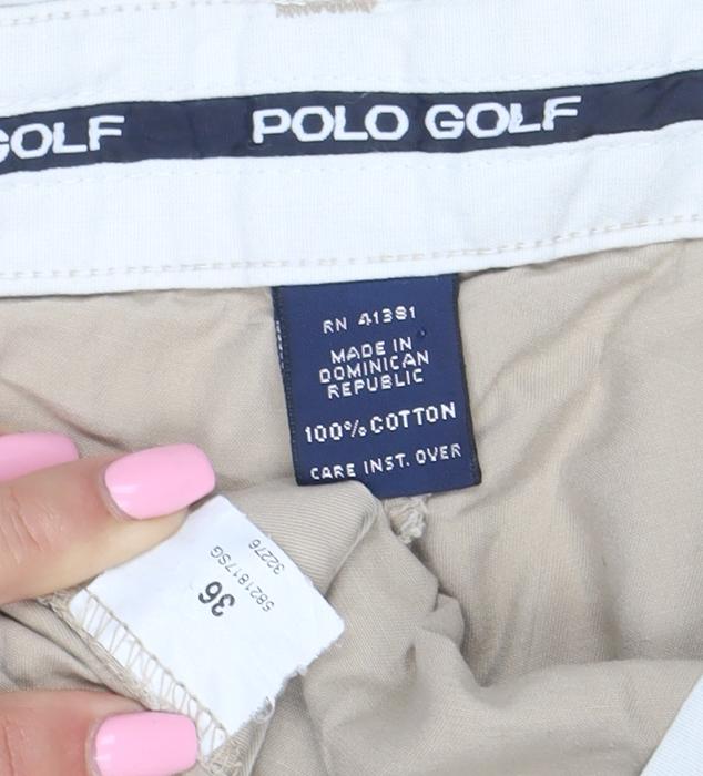 Polo Golf Men’s Beige Chino Shorts Size 36 Regular Fit Cotton