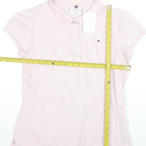Tommy Hilfiger Women's Pink Slim Fit Cotton Polo Shirt XL