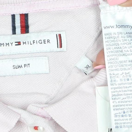 Tommy Hilfiger Women's Pink Slim Fit Cotton Polo Shirt XL