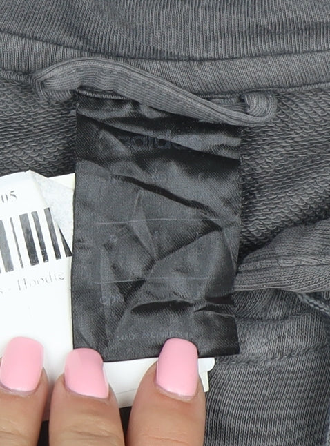 Adidas Mens Grey Full Zip Logo Hoodie Size L