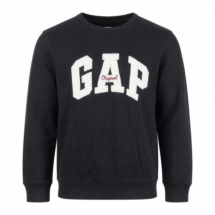 Gap Men's Black XS Pullover Logo Sweatshirt Crew Neck Cotton Blend