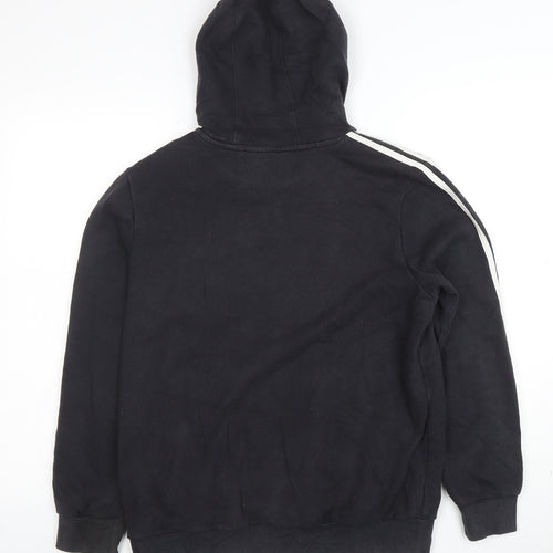 Adidas Boys Black Pullover Hoodie 13-14 Years Cotton Blend Sportswear