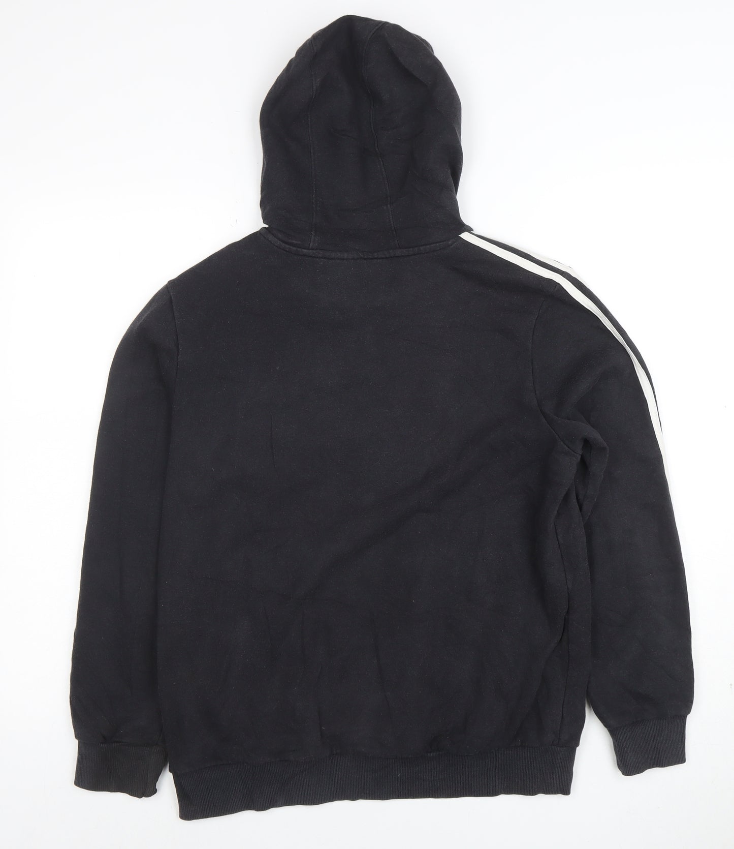 Adidas Boys Black Pullover Hoodie 13-14 Years Cotton Blend Sportswear