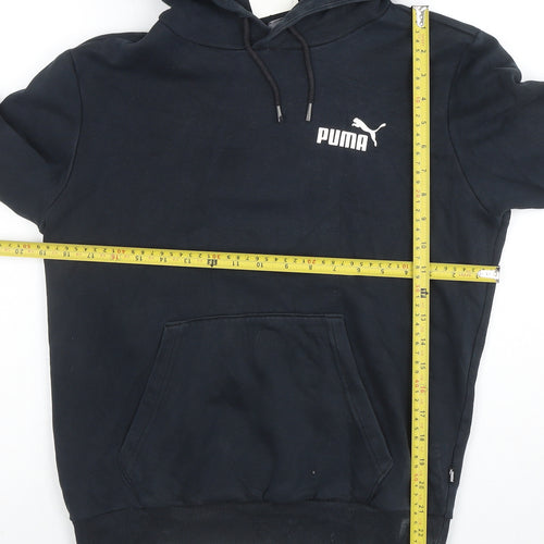 Puma Men's Black XS Pullover Hoodie Logo Fleece Sweatshirt