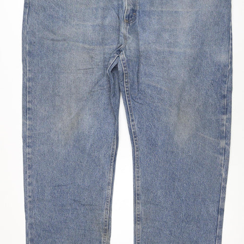 Wrangler Men Blue Straight Denim Jeans 44x30 Regular Fit