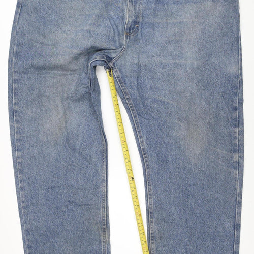 Wrangler Men Blue Straight Denim Jeans 44x30 Regular Fit