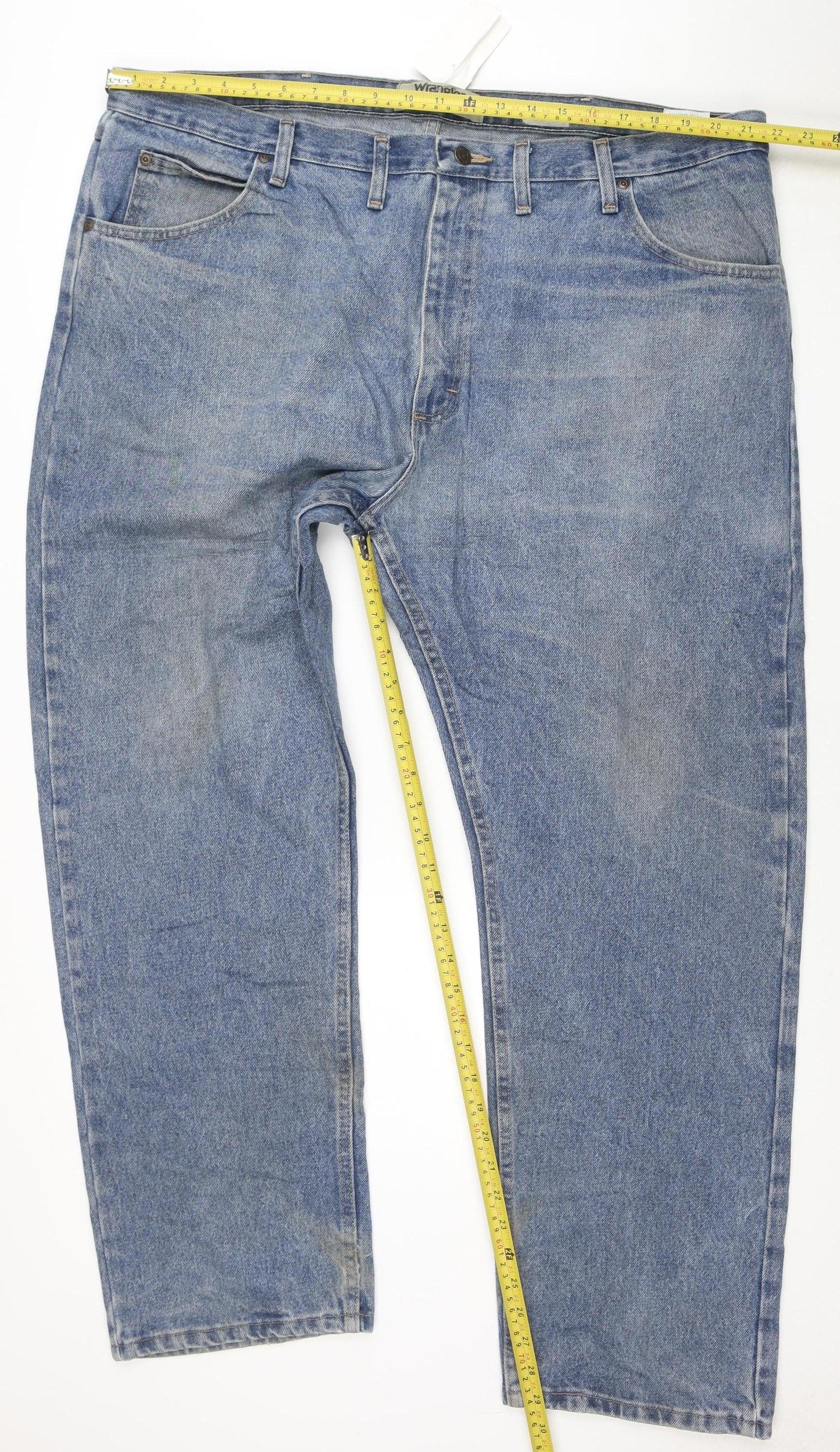 Wrangler Men Blue Straight Denim Jeans 44x30 Regular Fit