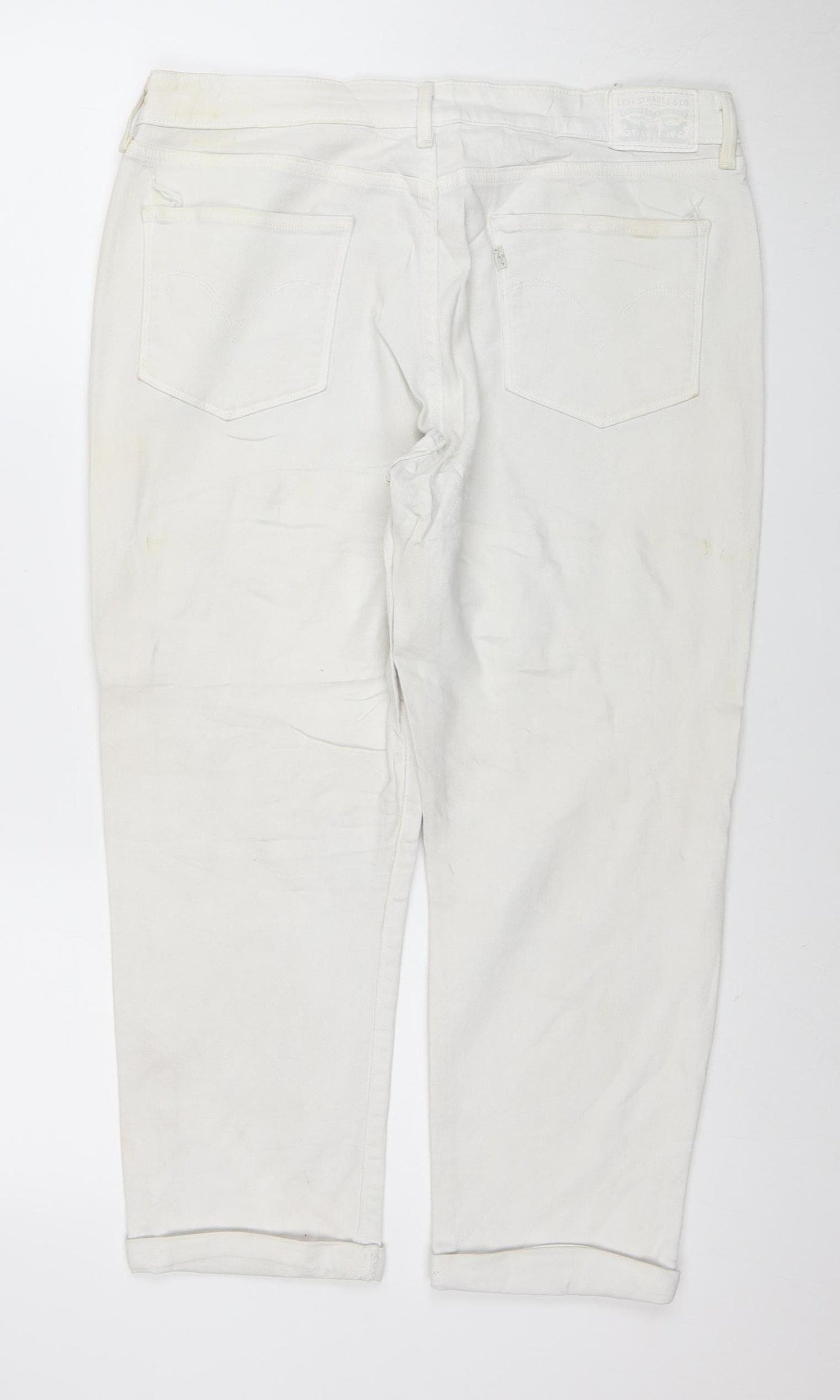 Levi Strauss & Co. Men's White Straight Denim Jeans Size 32 Regular