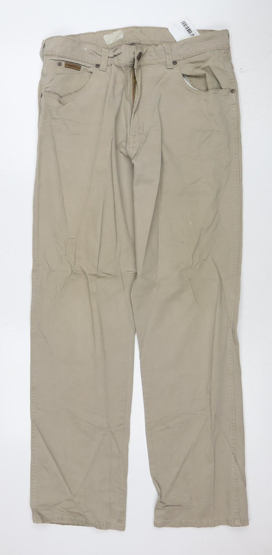 Wrangler Men's Beige Texas Stretch Chino Trousers W33 L32