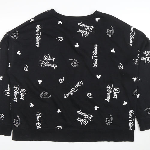 Disney Women’s Black XL Pullover Sweatshirt with Logo Print