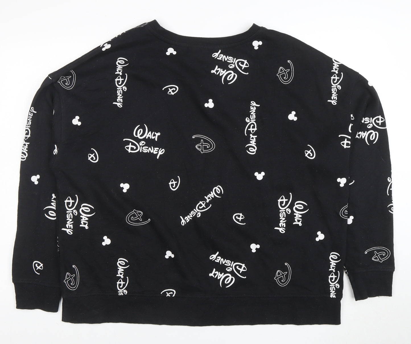 Disney Women’s Black XL Pullover Sweatshirt with Logo Print