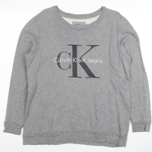 Calvin Klein Jeans Men's Grey Logo Sweatshirt Size S Pullover
