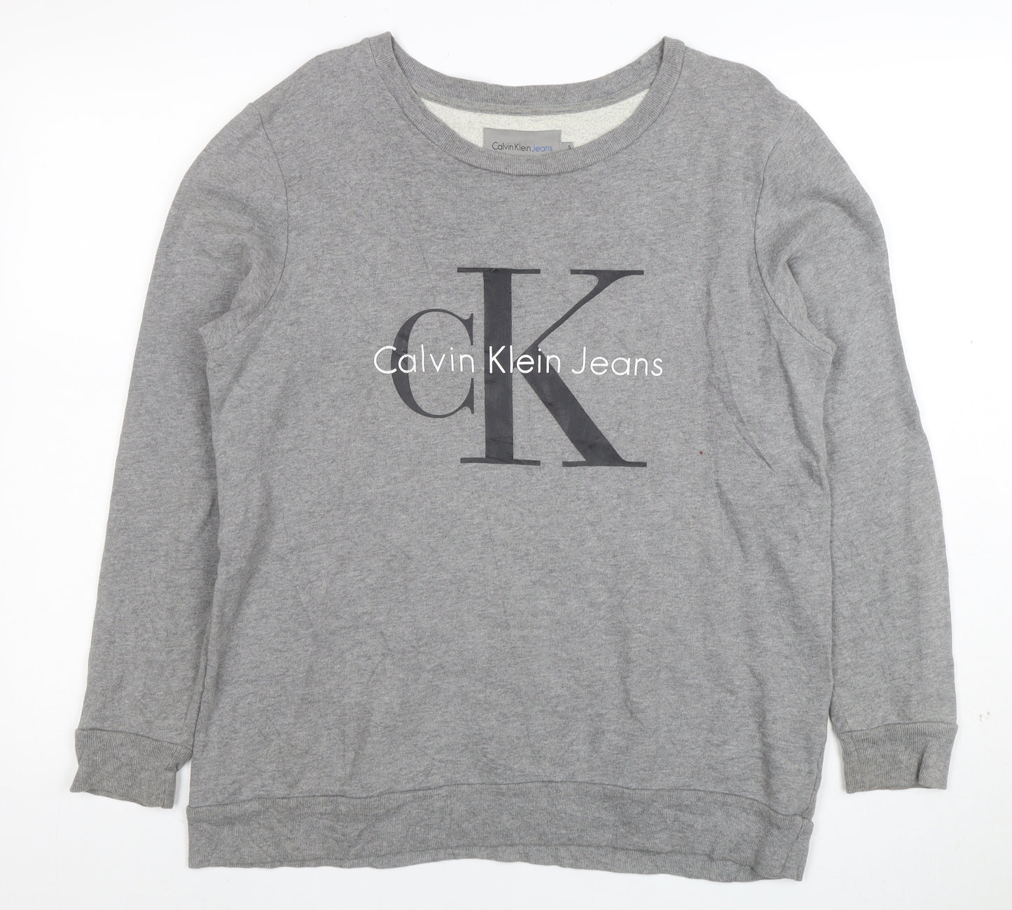 Calvin Klein Jeans Men's Grey Logo Sweatshirt Size S Pullover
