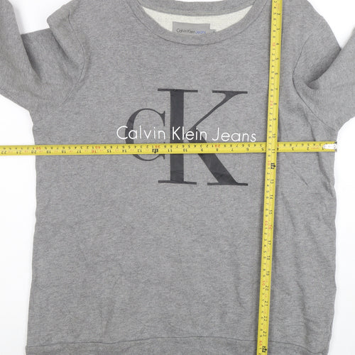 Calvin Klein Jeans Men's Grey Logo Sweatshirt Size S Pullover