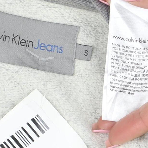Calvin Klein Jeans Men's Grey Logo Sweatshirt Size S Pullover