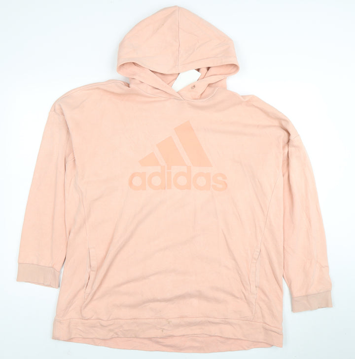 Adidas Women’s Pink XL Pullover Hoodie Sweatshirt with Logo