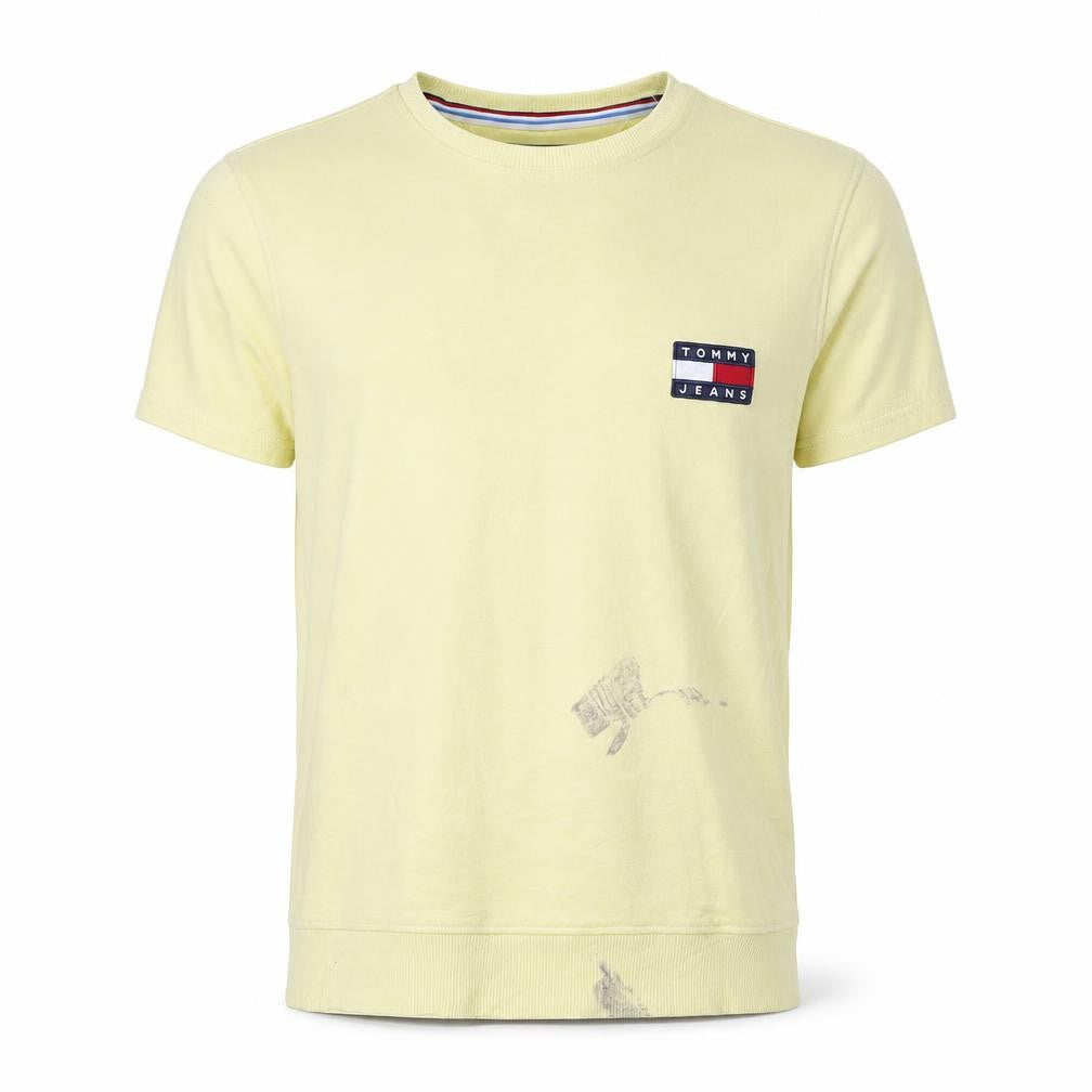 Tommy Jeans Men's Yellow Short Sleeve Crew Neck T-Shirt Size S Cotton Casual