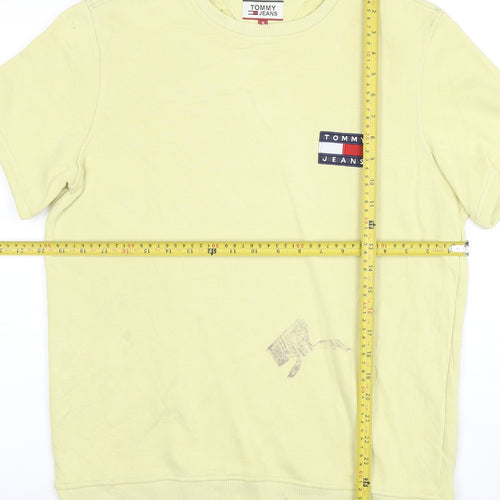 Tommy Jeans Men's Yellow Short Sleeve Crew Neck T-Shirt Size S Cotton Casual