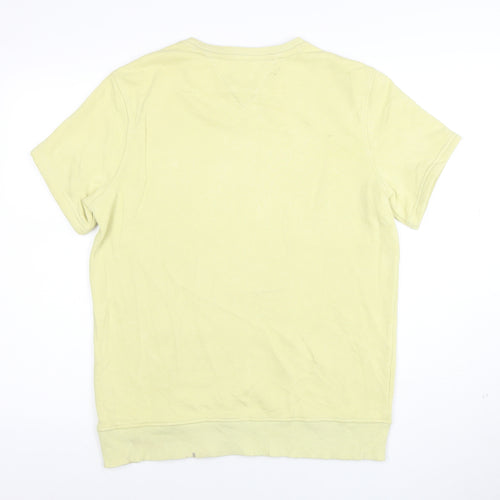 Tommy Jeans Men's Yellow Short Sleeve Crew Neck T-Shirt Size S Cotton Casual