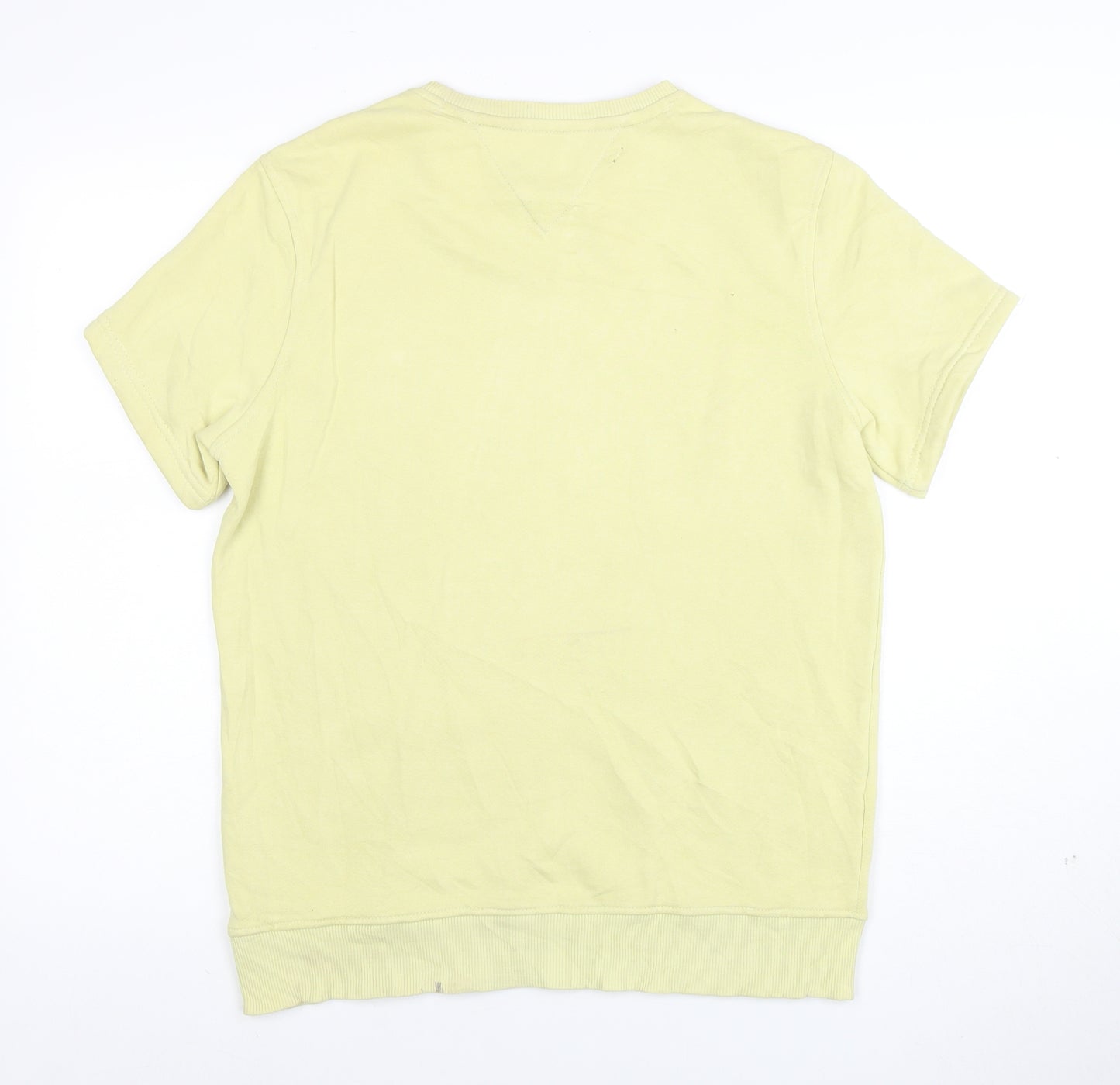 Tommy Jeans Men's Yellow Short Sleeve Crew Neck T-Shirt Size S Cotton Casual