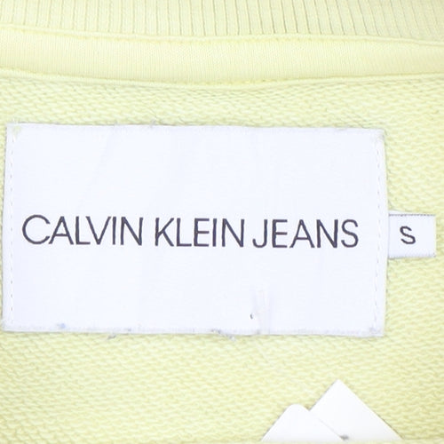 Calvin Klein Jeans Men’s Yellow Logo Sweatshirt Small Regular Fit